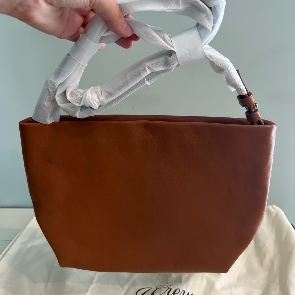 Brown leather J.Crew satchel purse